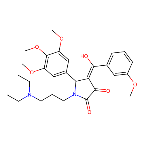 (4E)-1-[3-(diethylamino)propyl]-4-[hydroxy-(3-methoxyphenyl)methylidene]-5-(3,4,5-trimethoxyphenyl)pyrrolidine-2,3-dione structure