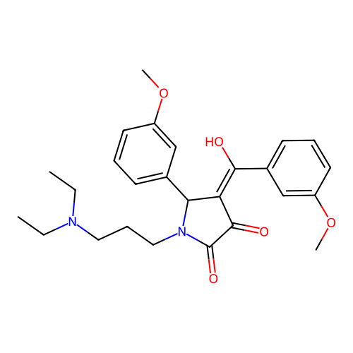 (4E)-1-[3-(diethylamino)propyl]-4-[hydroxy-(3-methoxyphenyl)methylidene]-5-(3-methoxyphenyl)pyrrolidine-2,3-dione structure