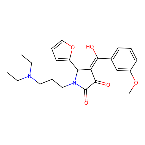 (4E)-1-[3-(diethylamino)propyl]-5-(furan-2-yl)-4-[hydroxy-(3-methoxyphenyl)methylidene]pyrrolidine-2,3-dione structure