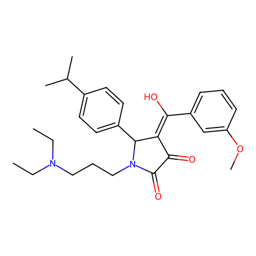 (4E)-1-[3-(diethylamino)propyl]-4-[hydroxy-(3-methoxyphenyl)methylidene]-5-(4-propan-2-ylphenyl)pyrrolidine-2,3-dione structure