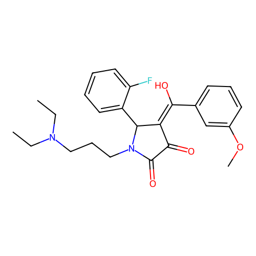 (4E)-1-[3-(diethylamino)propyl]-5-(2-fluorophenyl)-4-[hydroxy-(3-methoxyphenyl)methylidene]pyrrolidine-2,3-dione structure