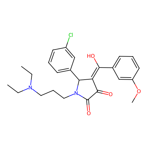 (4E)-5-(3-chlorophenyl)-1-[3-(diethylamino)propyl]-4-[hydroxy-(3-methoxyphenyl)methylidene]pyrrolidine-2,3-dione structure