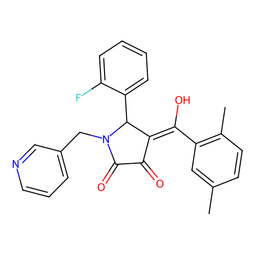 4-(2,5-dimethylbenzoyl)-5-(2-fluorophenyl)-3-hydroxy-1-[(pyridin-3-yl)methyl]-2,5-dihydro-1H-pyrrol-2-one structure