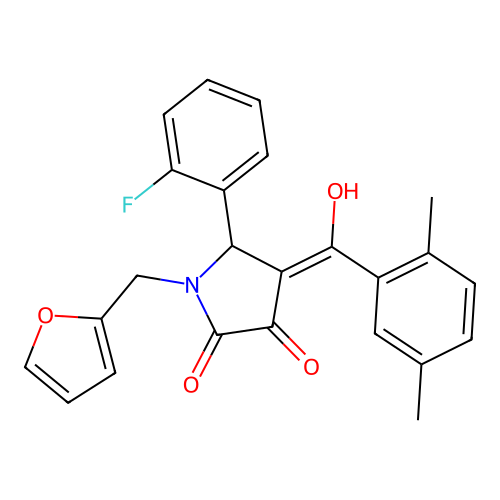 4-(2,5-dimethylbenzoyl)-5-(2-fluorophenyl)-1-[(furan-2-yl)methyl]-3-hydroxy-2,5-dihydro-1H-pyrrol-2-one structure