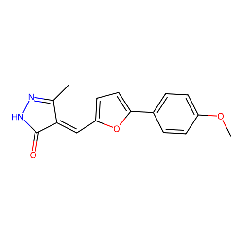 (4E)-4-{[5-(4-methoxyphenyl)furan-2-yl]methylidene}-5-methyl-4H-pyrazol-3-ol structure