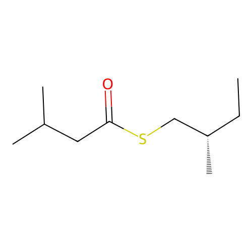 Butanethioic acid, 3-methyl-, S-(2-methylbutyl) ester, (S)- structure
