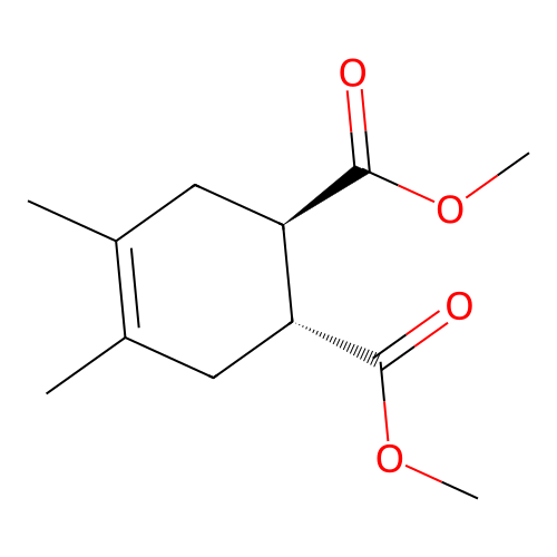 dimethyl (1R,2R)-4,5-dimethyl-4-cyclohexene-1,2-dicarboxylate structure