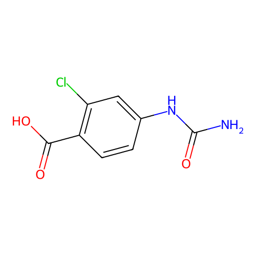 Benzoic acid, 4-((aminocarbonyl)amino)-2-chloro- structure