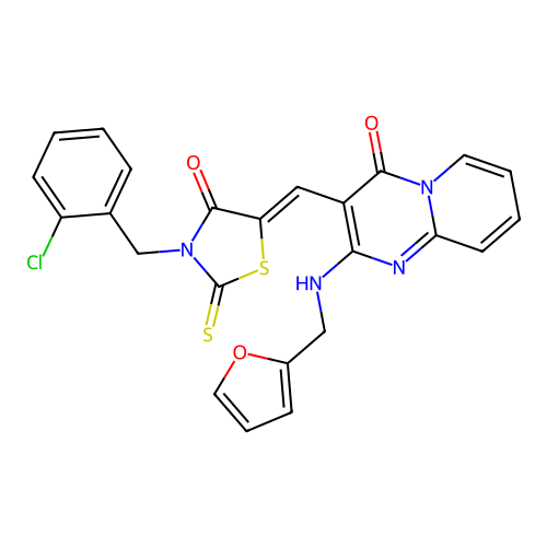 3-{(Z)-[3-(2-CHLOROBENZYL)-4-OXO-2-THIOXO-1,3-THIAZOLIDIN-5-YLIDENE]METHYL}-2-[(2-FURYLMETHYL)AMINO]-4H-PYRIDO[1,2-A]PYRIMIDIN-4-ONE structure