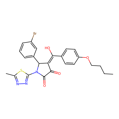 5-(3-Bromophenyl)-4-(4-butoxybenzoyl)-3-hydroxy-1-(5-methyl-1,3,4-thiadiazol-2-yl)-1H-pyrrol-2(5H)-one structure