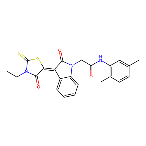 N-(2,5-dimethylphenyl)-2-[(3Z)-3-(3-ethyl-4-oxo-2-thioxo-1,3-thiazolidin-5-ylidene)-2-oxo-2,3-dihydro-1H-indol-1-yl]acetamide structure