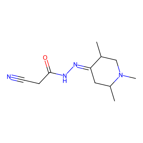 2-cyano-N'-[(4E)-1,2,5-trimethylpiperidin-4-ylidene]acetohydrazide structure