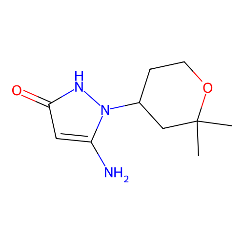5-amino-1-(2,2-dimethyltetrahydro-2H-pyran-4-yl)-1H-pyrazol-3-ol structure