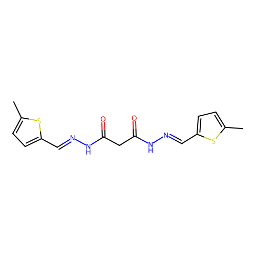 N'~1~,N'~3~-bis[(E)-(5-methylthiophen-2-yl)methylidene]propanedihydrazide structure