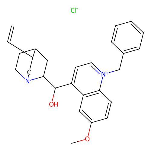 (8alpha,9R)-1'-Benzyl-9-hydroxy-6'-methoxycinchonanium chloride structure