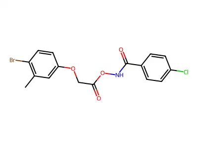 N-{[(4-Bromo-3-methylphenoxy)acetyl]oxy}-4-chlorobenzamide structure