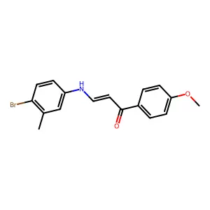 (E)-3-(4-bromo-3-methylanilino)-1-(4-methoxyphenyl)prop-2-en-1-one structure