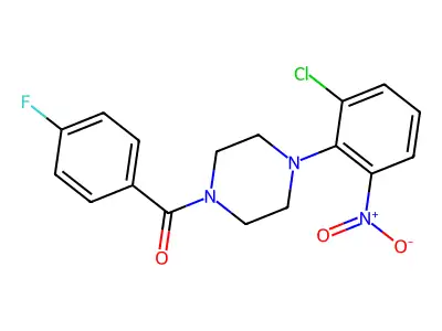 [4-(2-Chloro-6-nitrophenyl)piperazin-1-yl](4-fluorophenyl)methanone structure