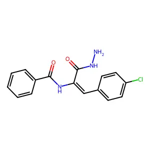 N-[1-(4-chlorophenyl)-3-hydrazinyl-3-oxoprop-1-en-2-yl]benzamide structure