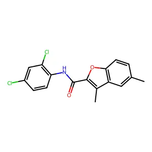 N-(2,4-dichlorophenyl)-3,5-dimethyl-1-benzofuran-2-carboxamide structure