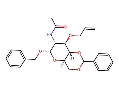 Benzyl 2-acetamido-3-O-allyl-4,6-O-benzylidene-2-deoxy-a-D-glucopyranoside structure