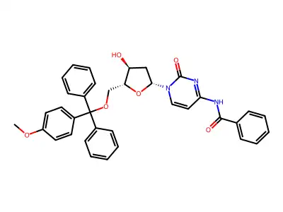 N-[1-[(2R,4S,5R)-4-hydroxy-5-[[(4-methoxyphenyl)-diphenylmethoxy]methyl]oxolan-2-yl]-2-oxopyrimidin-4-yl]benzamide structure