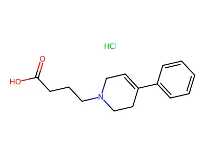 4-[4-phenyl-3,6-dihydro-1(2H)-pyridinyl]butanoic acid hydrochloride structure
