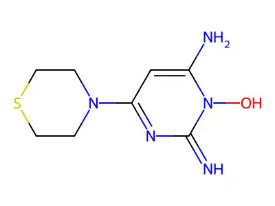 6-Amino-2-imino-4-thiomorpholinopyrimidin-1(2H)-ol structure