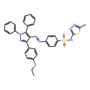 4-[[3-(4-ethoxyphenyl)-1,5-diphenylpyrazol-4-yl]diazenyl]-N-(5-methyl-1,3,4-thiadiazol-2-yl)benzenesulfonamide structure
