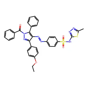 4-[[1-benzoyl-3-(4-ethoxyphenyl)-5-phenylpyrazol-4-yl]diazen structure