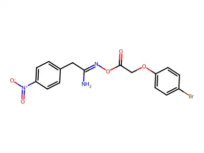 [(Z)-[1-amino-2-(4-nitrophenyl)ethylidene]amino] 2-(4-bromophenoxy)acetate structure