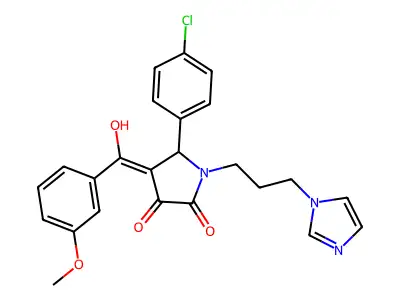 5-(4-chlorophenyl)-3-hydroxy-1-[3-(1H-imidazol-1-yl)propyl]-4-(3-methoxybenzoyl)-2,5-dihydro-1H-pyrrol-2-one structure
