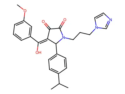 3-hydroxy-1-[3-(1H-imidazol-1-yl)propyl]-4-(3-methoxybenzoyl)-5-[4-(propan-2-yl)phenyl]-2,5-dihydro-1H-pyrrol-2-one structure