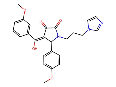 3-hydroxy-1-[3-(1H-imidazol-1-yl)propyl]-4-(3-methoxybenzoyl)-5-(4-methoxyphenyl)-2,5-dihydro-1H-pyrrol-2-one structure