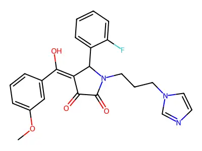 5-(2-fluorophenyl)-3-hydroxy-1-[3-(1H-imidazol-1-yl)propyl]-4-(3-methoxybenzoyl)-2,5-dihydro-1H-pyrrol-2-one structure