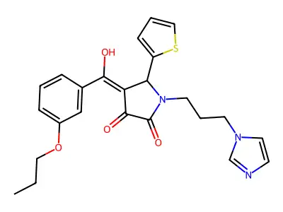 3-hydroxy-1-[3-(1H-imidazol-1-yl)propyl]-4-(3-propoxybenzoyl)-5-(thiophen-2-yl)-2,5-dihydro-1H-pyrrol-2-one structure