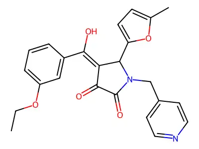 4-(3-ethoxybenzoyl)-3-hydroxy-5-(5-methylfuran-2-yl)-1-[(pyridin-4-yl)methyl]-2,5-dihydro-1H-pyrrol-2-one structure