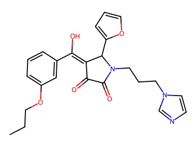 5-(furan-2-yl)-3-hydroxy-1-[3-(1H-imidazol-1-yl)propyl]-4-(3-propoxybenzoyl)-2,5-dihydro-1H-pyrrol-2-one structure