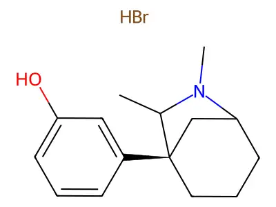 6-Azabicyclo(3.2.1)octane, 6,7-dimethyl-1-(m-hydroxyphenyl)-, hydrobromide, (-)- structure