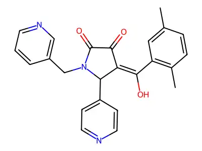 4-(2,5-dimethylbenzoyl)-3-hydroxy-1-[(pyridin-3-yl)methyl]-5-(pyridin-4-yl)-2,5-dihydro-1H-pyrrol-2-one structure