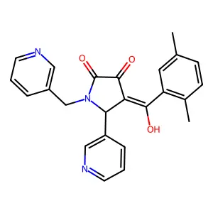 4-(2,5-dimethylbenzoyl)-3-hydroxy-5-(pyridin-3-yl)-1-[(pyridin-3-yl)methyl]-2,5-dihydro-1H-pyrrol-2-one structure
