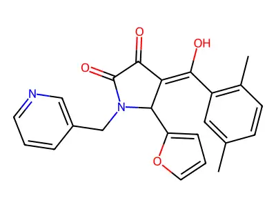 4-(2,5-dimethylbenzoyl)-5-(furan-2-yl)-3-hydroxy-1-[(pyridin-3-yl)methyl]-2,5-dihydro-1H-pyrrol-2-one structure