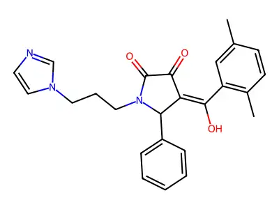 4-(2,5-dimethylbenzoyl)-3-hydroxy-1-[3-(1H-imidazol-1-yl)propyl]-5-phenyl-2,5-dihydro-1H-pyrrol-2-one structure