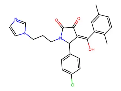 5-(4-chlorophenyl)-4-(2,5-dimethylbenzoyl)-3-hydroxy-1-[3-(1H-imidazol-1-yl)propyl]-2,5-dihydro-1H-pyrrol-2-one structure