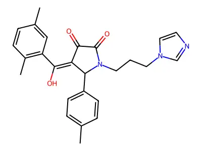 4-(2,5-dimethylbenzoyl)-3-hydroxy-1-[3-(1H-imidazol-1-yl)propyl]-5-(4-methylphenyl)-2,5-dihydro-1H-pyrrol-2-one structure