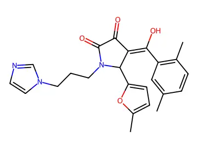 4-(2,5-dimethylbenzoyl)-3-hydroxy-1-[3-(1H-imidazol-1-yl)propyl]-5-(5-methylfuran-2-yl)-2,5-dihydro-1H-pyrrol-2-one structure