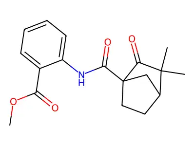 Methyl 2-{[(3,3-dimethyl-2-oxobicyclo[2.2.1]hept-1-yl)carbonyl]amino}benzoate structure