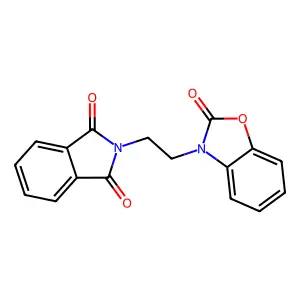 2-[2-(2-oxo-1,3-benzoxazol-3(2H)-yl)ethyl]-1H-isoindole-1,3(2H)-dione structure