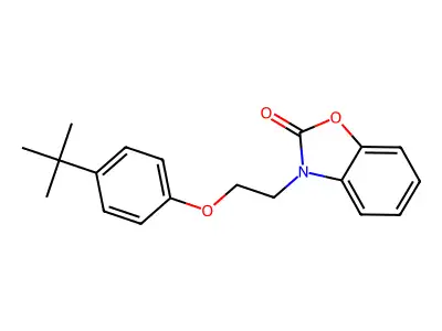3-[2-(4-tert-butylphenoxy)ethyl]-1,3-benzoxazol-2(3H)-one structure