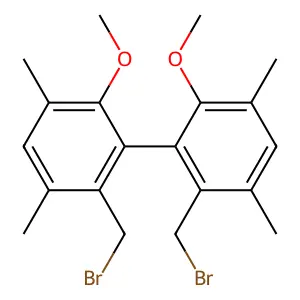 2-(bromomethyl)-3-[2-(bromomethyl)-6-methoxy-3,5-dimethylphenyl]-4-methoxy-1,5-dimethylbenzene structure